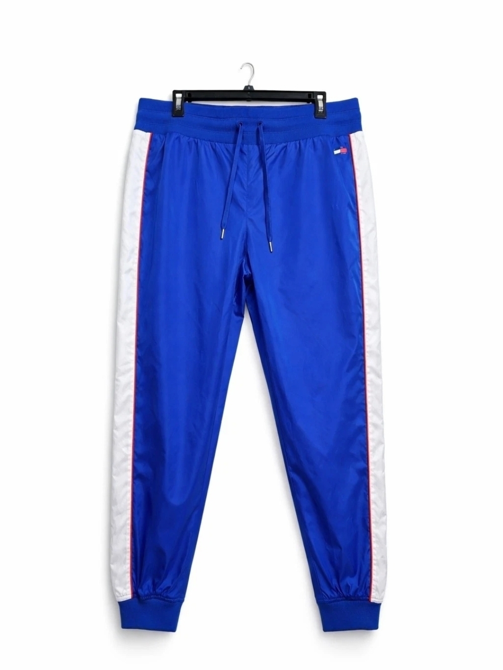 Tommy Hilfiger Sport XL Blue Nylon Track Pants Joggers Stripe